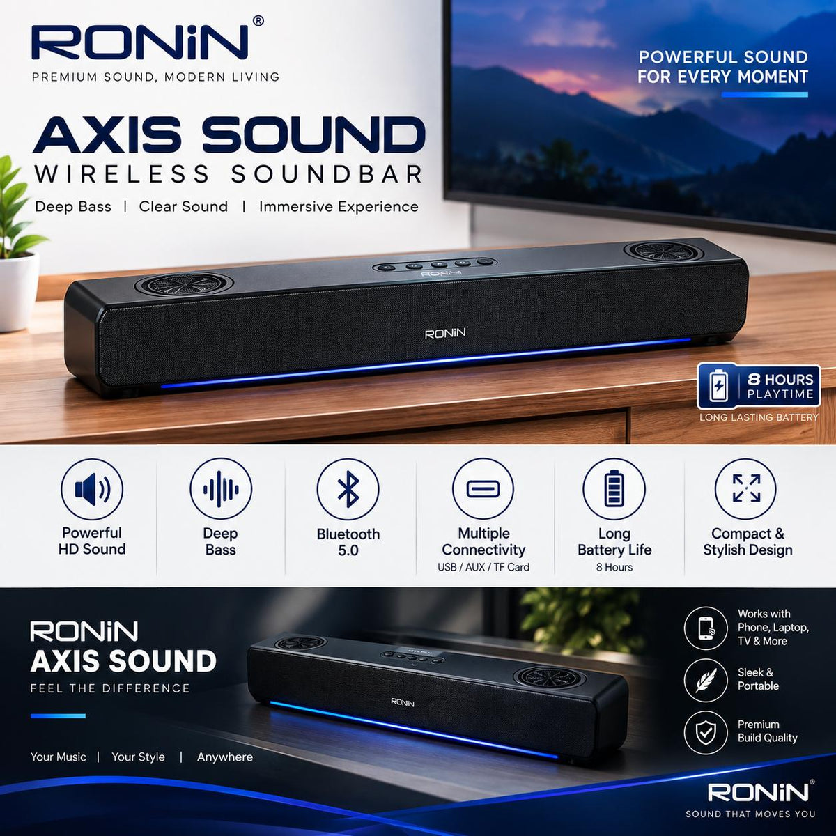 AXIS SOUND WIRELESS SOUNDBAR
