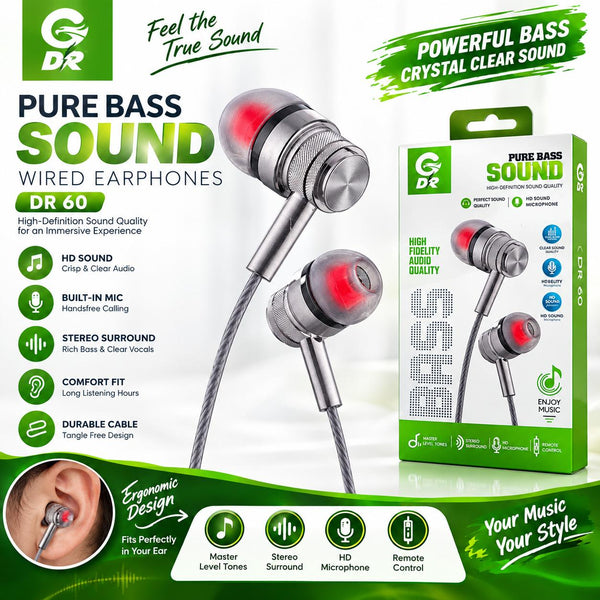 PURE BASS SOUND WIRED EARPHONES