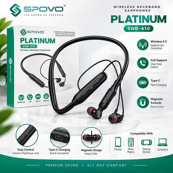 PLATINUM SNB-410 Wireless Neckband Earphones