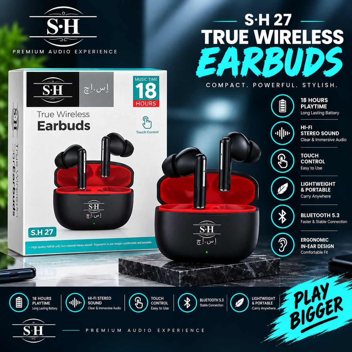 SH•27 TRUE WIRELESS EARBUDS