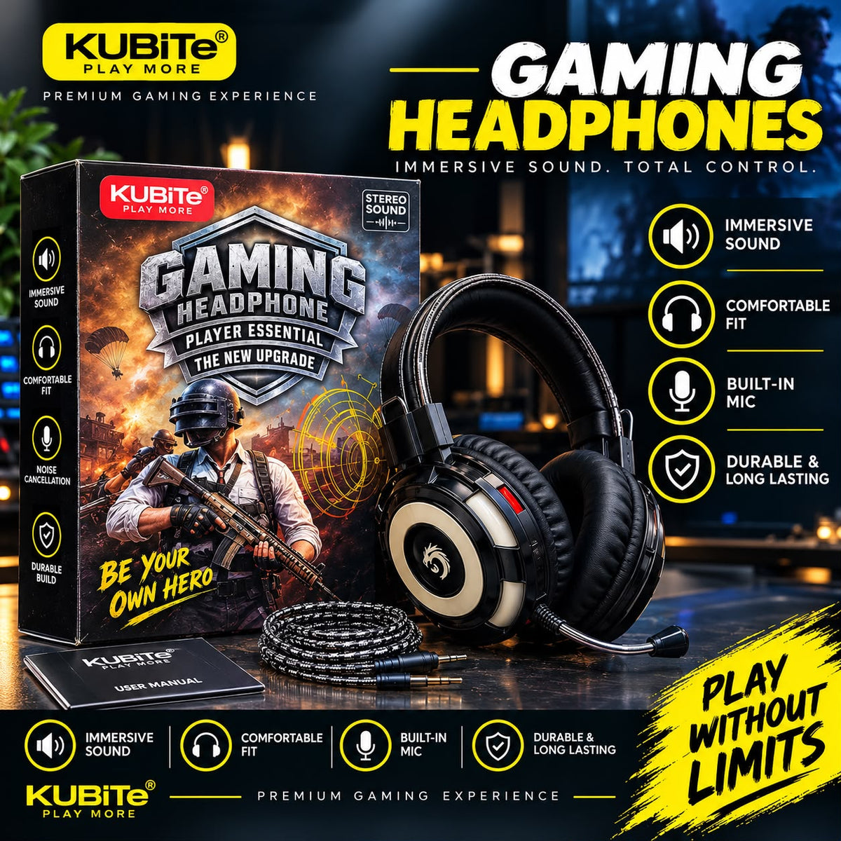 KUBiTe Gaming Headphones